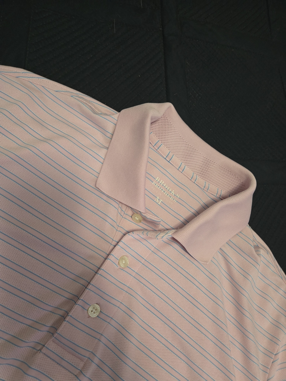 Brooks Brothers Men's Pink Striped Polo Shirt - Classic Comfort